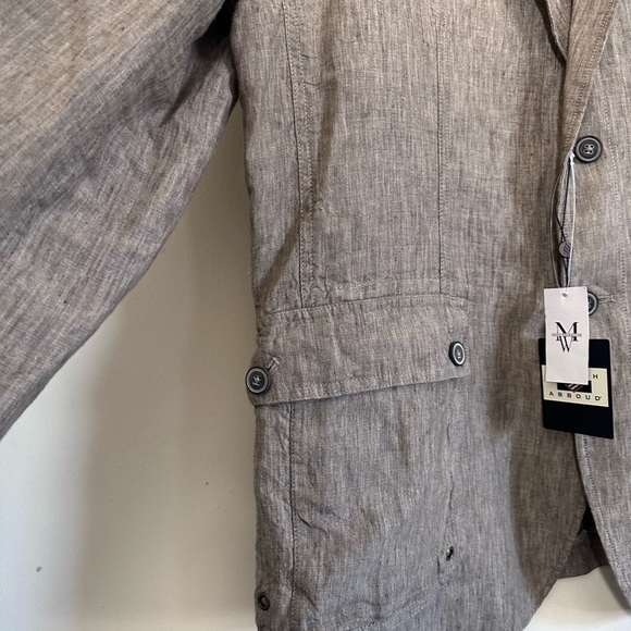 Joseph abboud 100% Linen sport coat 2 button blazer Tan Birdsey size XL NWT - Picture 9 of 16